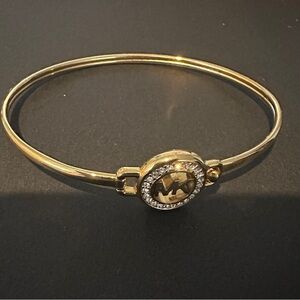 Michael Kors Gold Bracelet with Crystal Logo